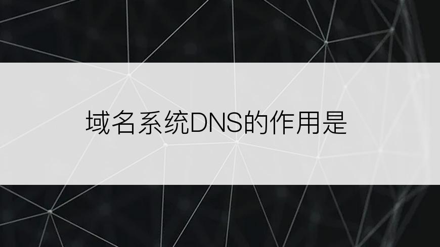 域名系统DNS的作用是