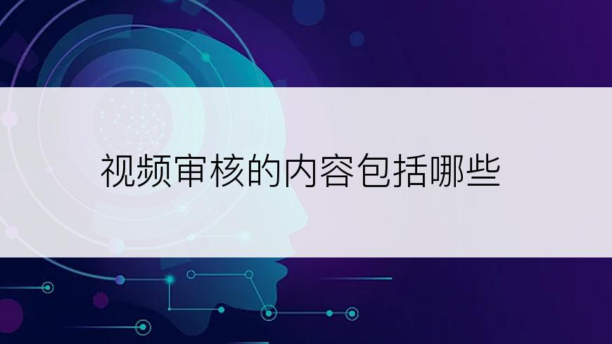 视频审核的内容包括哪些