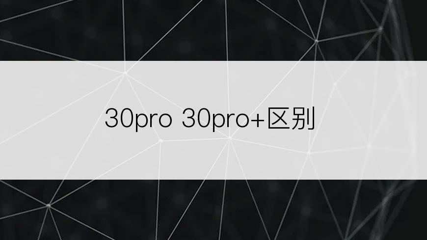 30pro 30pro+区别