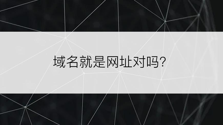 域名就是网址对吗?