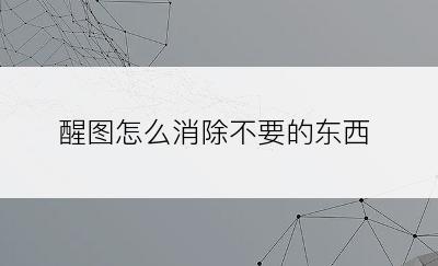 醒图怎么消除不要的东西