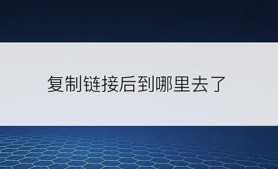 复制链接后到哪里去了