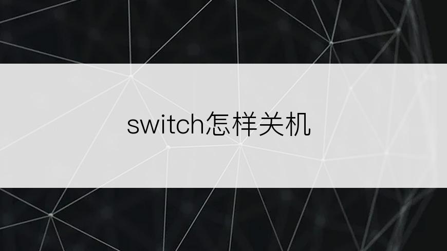 switch怎样关机