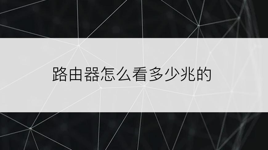 路由器怎么看多少兆的