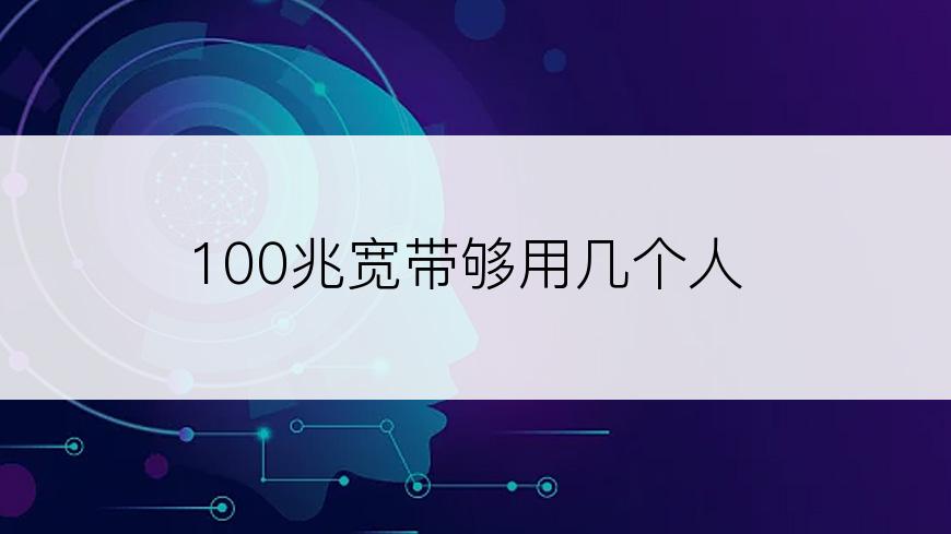 100兆宽带够用几个人