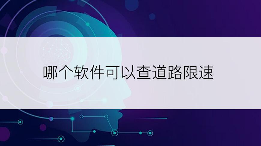 哪个软件可以查道路限速