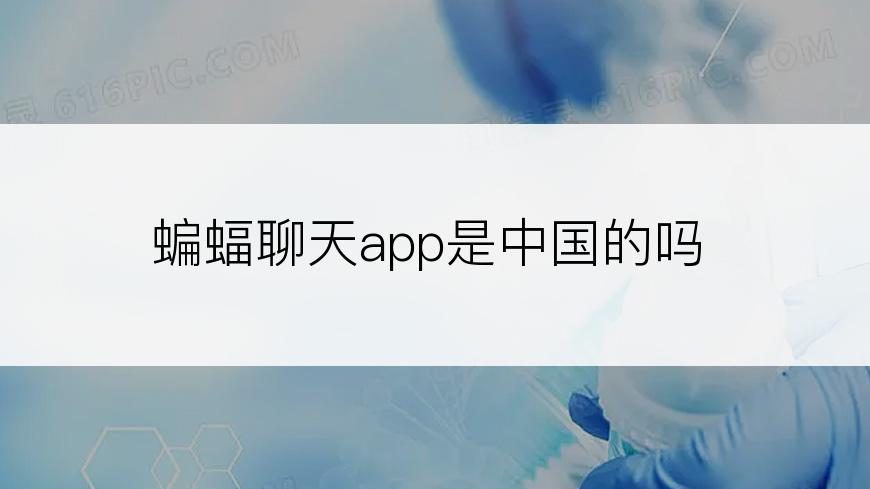 蝙蝠聊天app是中国的吗