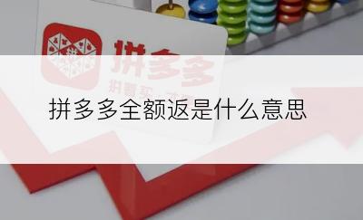 拼多多全额返是什么意思