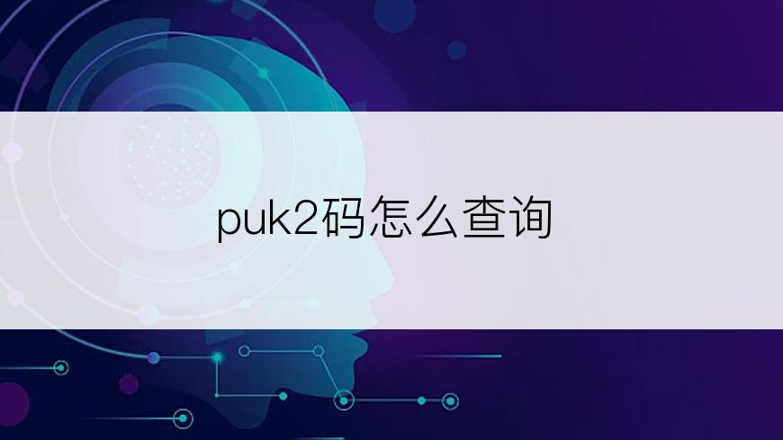 puk2码怎么查询