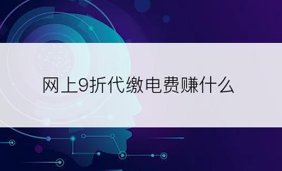 网上9折代缴电费赚什么