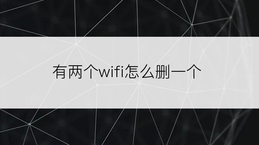 有两个wifi怎么删一个