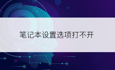 笔记本设置选项打不开