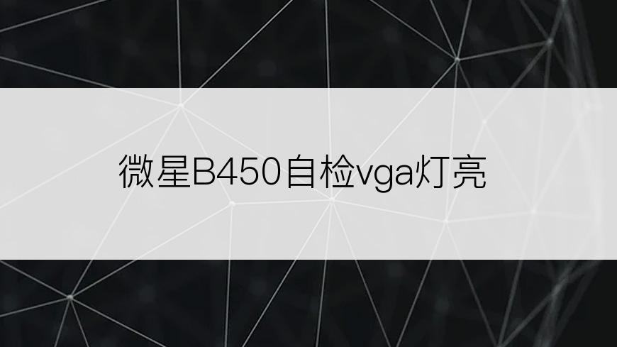 微星B450自检vga灯亮