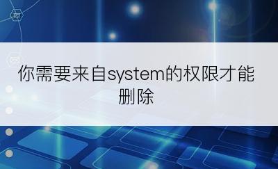 你需要来自system的权限才能删除