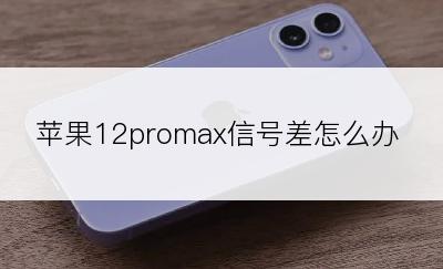 苹果12promax信号差怎么办