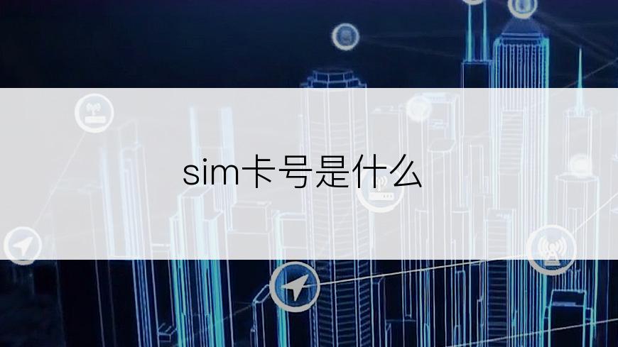 sim卡号是什么