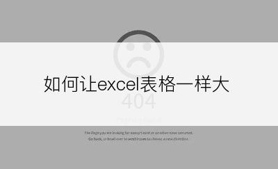 如何让excel表格一样大