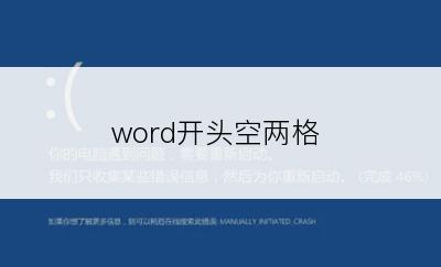 word开头空两格