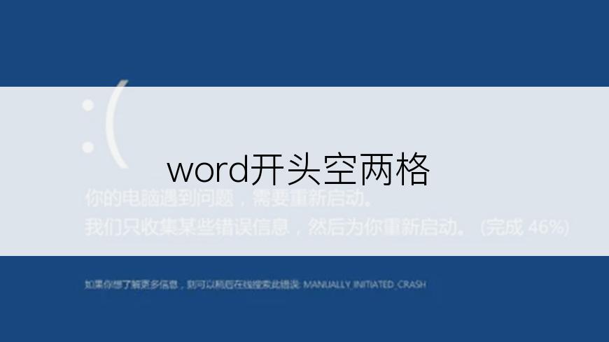 word开头空两格