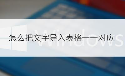 怎么把文字导入表格一一对应