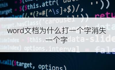 word文档为什么打一个字消失一个字
