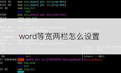 word等宽两栏怎么设置