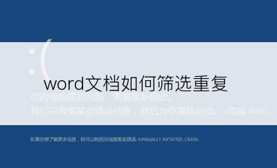 word文档如何筛选重复