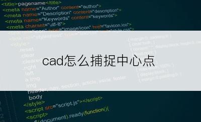 cad怎么捕捉中心点
