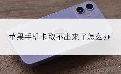 苹果手机卡取不出来了怎么办