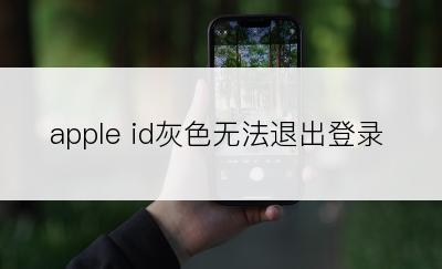 apple id灰色无法退出登录