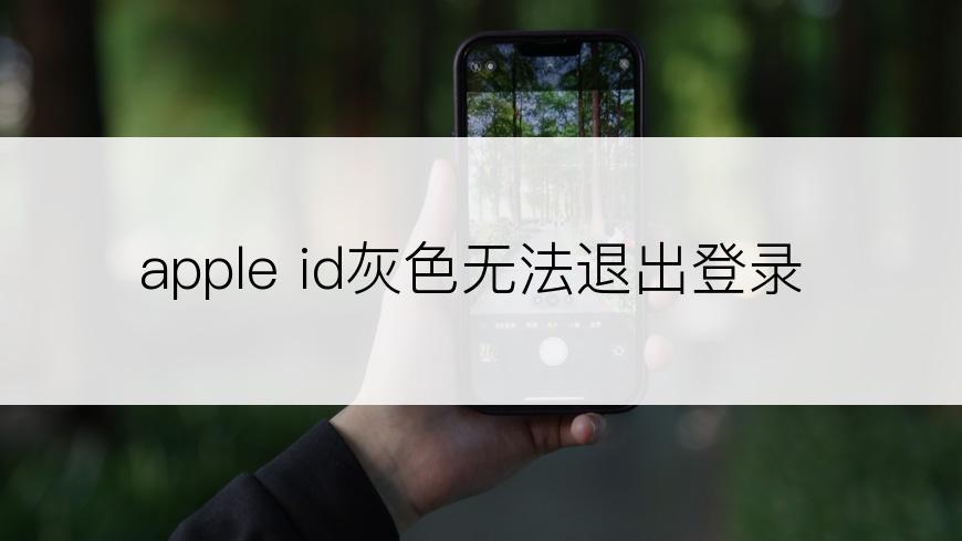 apple id灰色无法退出登录