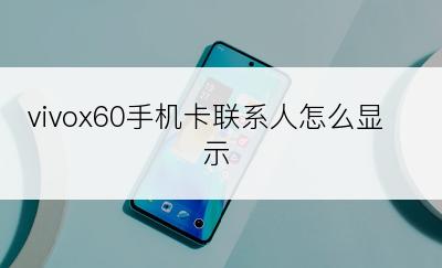 vivox60手机卡联系人怎么显示