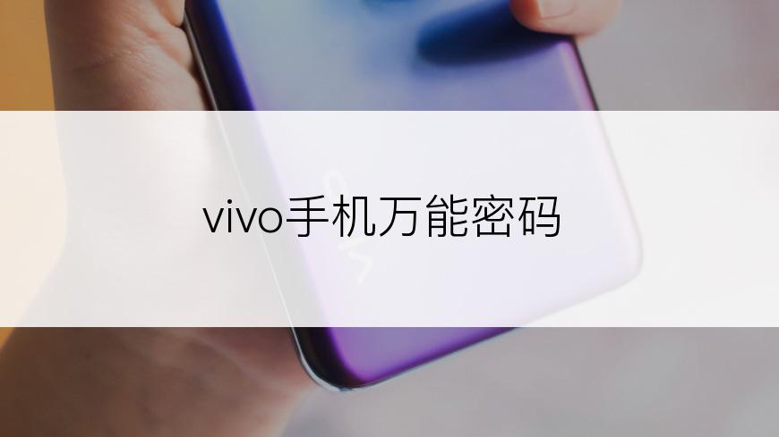 vivo手机万能密码