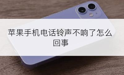 苹果手机电话铃声不响了怎么回事