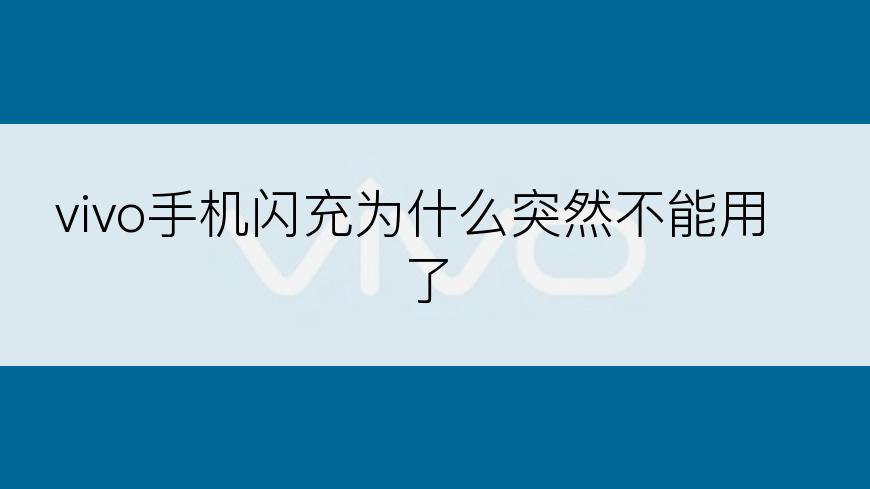 vivo手机闪充为什么突然不能用了