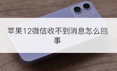 苹果12微信收不到消息怎么回事