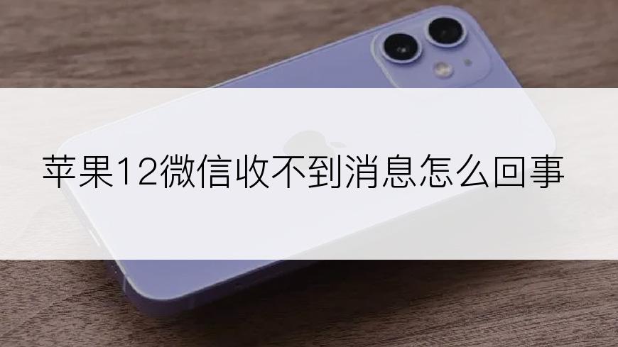 苹果12微信收不到消息怎么回事