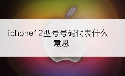 iphone12型号号码代表什么意思