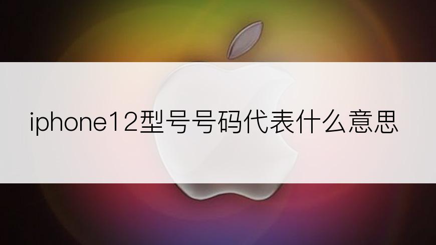 iphone12型号号码代表什么意思