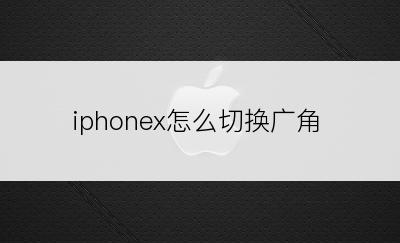 iphonex怎么切换广角