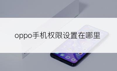 oppo手机权限设置在哪里