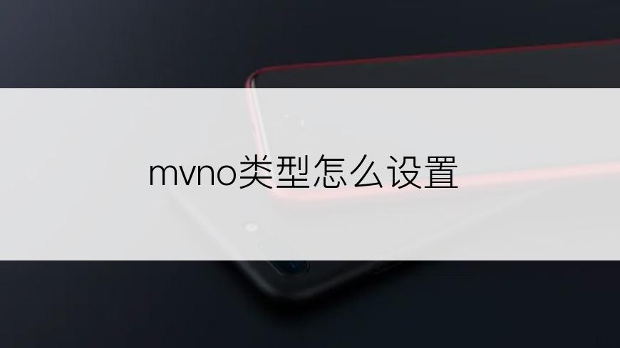 mvno类型怎么设置