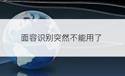 面容识别突然不能用了