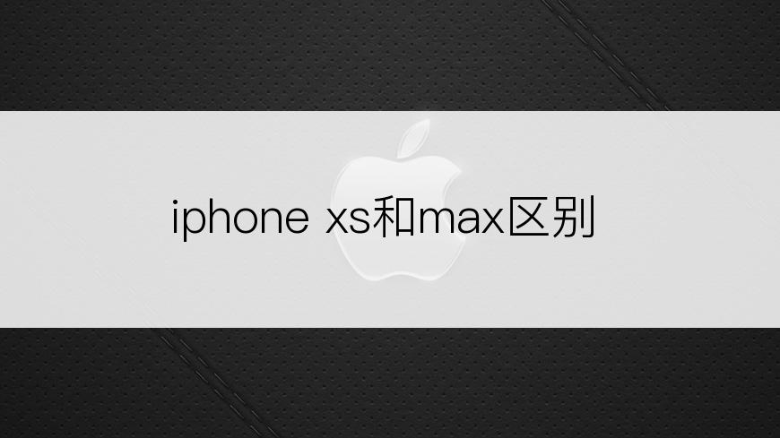 iphone xs和max区别