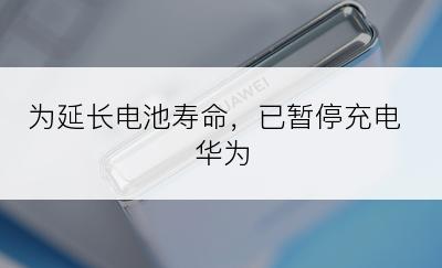 为延长电池寿命，已暂停充电 华为