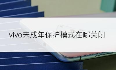 vivo未成年保护模式在哪关闭