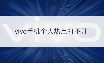 vivo手机个人热点打不开