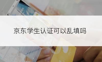 京东学生认证可以乱填吗