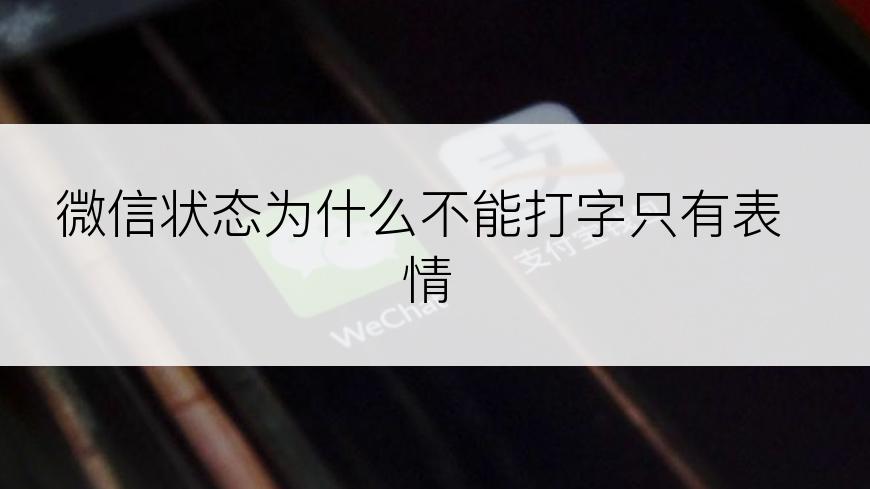 微信状态为什么不能打字只有表情