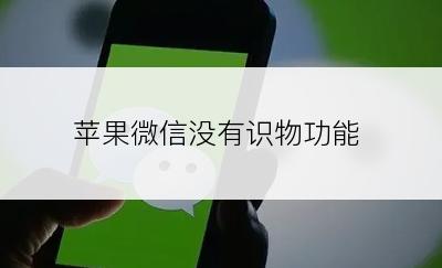 苹果微信没有识物功能